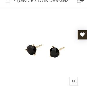Jennie Kwon onyx studs 14k yellow gold